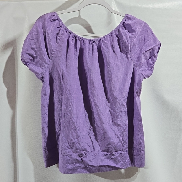 New York & Company Violet Silk Cotton Top Sz Small NWOT - Picture 2 of 6